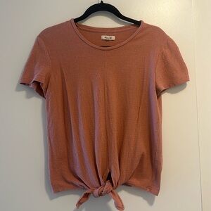 Madewell Salmon Front Knot T-shirt